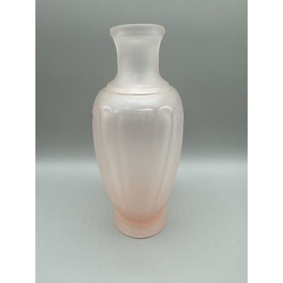 Crabtree Evelyn Night Glass Frosted Pink Carafe Vase Vanity Bottle - Picture 2 of 8